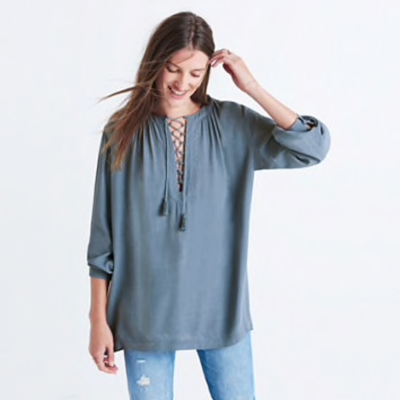 Madewell Tops - Madewell lace up peasant blouse